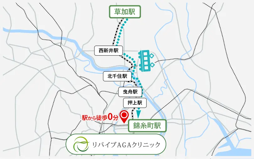 草加駅から錦糸町駅までのアクセス