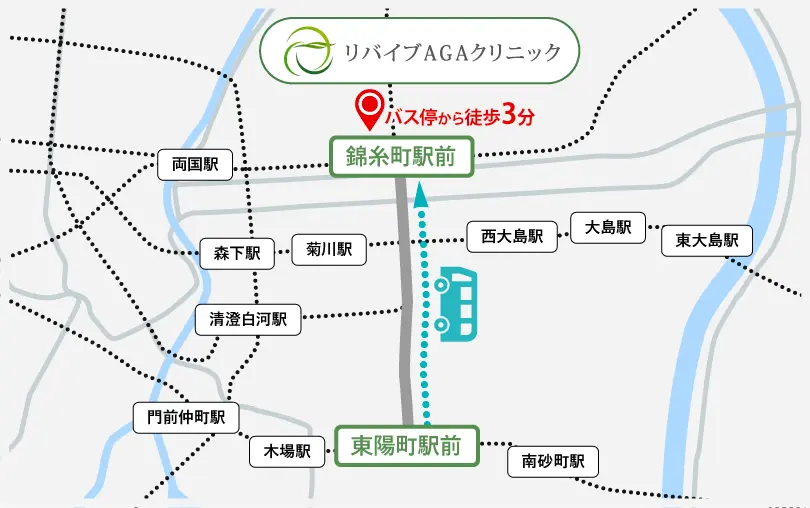 東陽町駅前から錦糸町駅までのアクセス