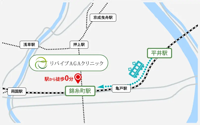 平井駅から錦糸町院まで5分